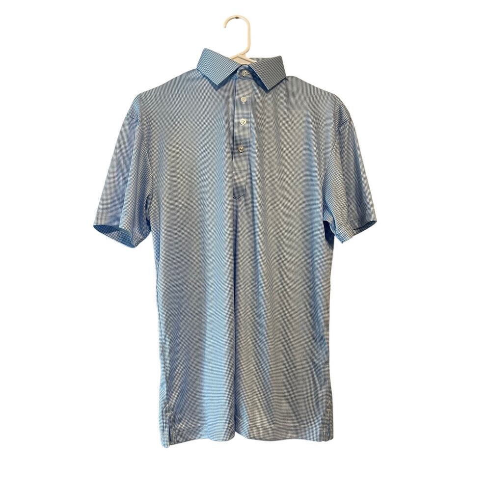 Collars & Co The Original Dress Color Polo in Blue Gingham NWOT Size M